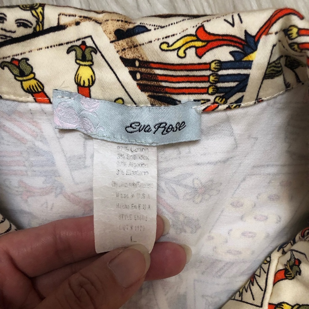 Vintage Eva Rose Retro Novelty Tarot Print Belted Fit Flare Mini Dress size M/L - Picture 2 of 11